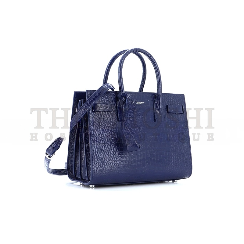 Y51 BLUE CROC EMBOSSED LEATHER NANO CLASSIC SAC DE JOUR TOTE ARS4218630718 (26*20.5*12.5cm) Master Quality